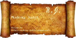 Mudray Judit névjegykártya